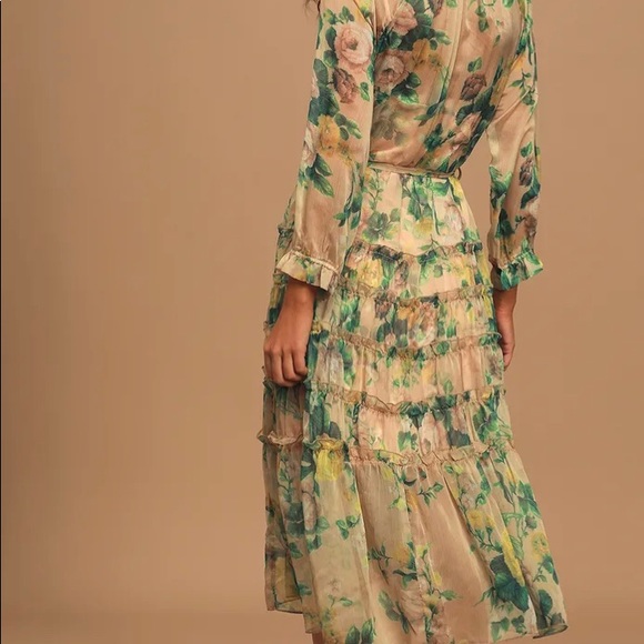 O.P.T Floral Print Tiered Midi Dress 🌿 XS - Picture 8 of 12